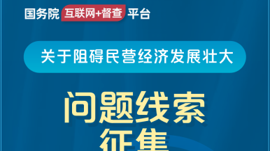 操逼电影视频网站国务院“互联网+督查”平台公开征集阻碍民营经济发展壮大问题线索